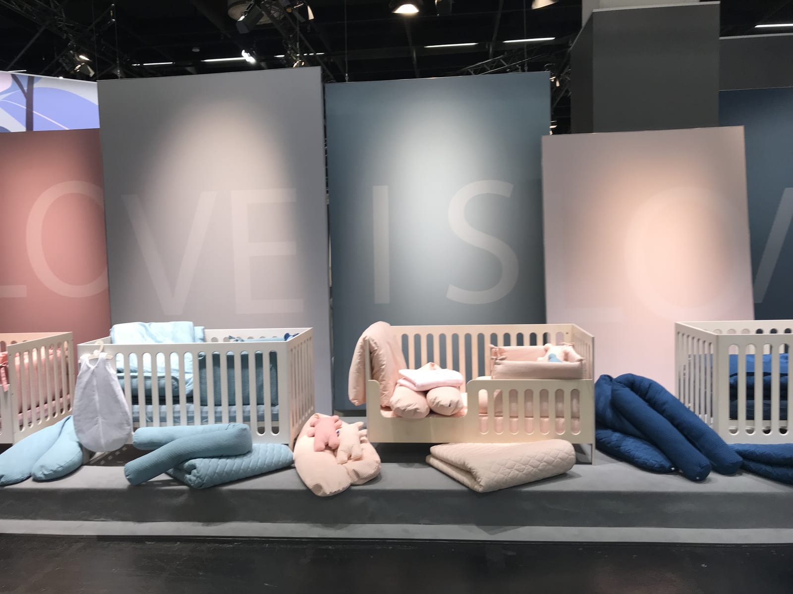 Soft seating arrangement as a sales zone, textile materiality.